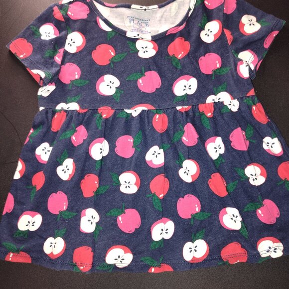 Pre-owned Children's Place 3-Piece Matching Solid Red Shirt and Apples Printed - Picture 9 of 13